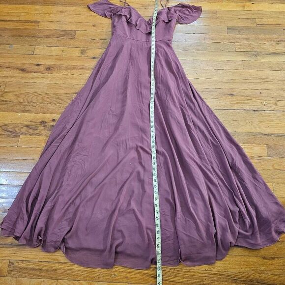 Anthropologie Jenny Yoo Mila Dress Cold Shoulder Maxi Gown Size 2 - Picture 6 of 10